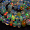 Top Grade High Quality - Awesome - Welo Ethiopian OPAL- Smooth Polished Rondell Beads Gorgeous Fire Huge size - 5 - 7 mm - 8 inches